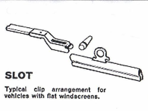 Wiper arm chromium, slot end - to suit 3/16" or 1/4" diameter drive shaft